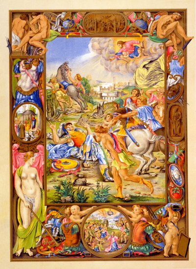 Facsimile of a Manuscript Illustration of the Conversion of St Paul from Commentaries on St Paul
